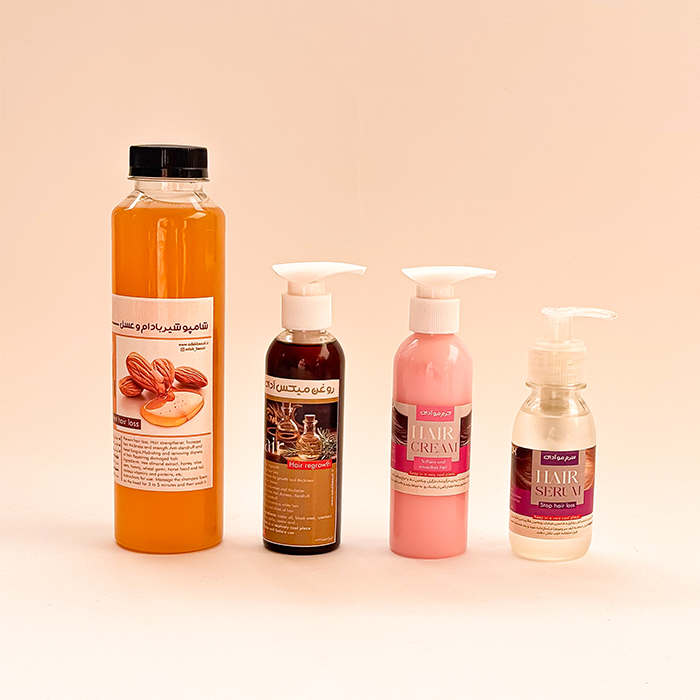 پک شیر بادام و عسل(مخصوص موهای خشک و آسیب دیده)